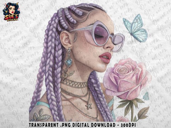 Download Lilac Braided Beauty | Feminine PNG - Premium Resources