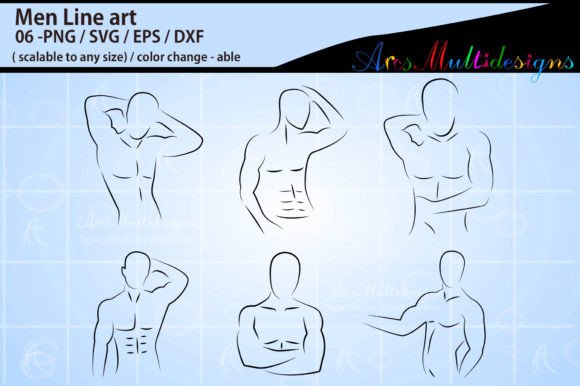 Download Man Nude Line Art Graphics - Premium Bundle